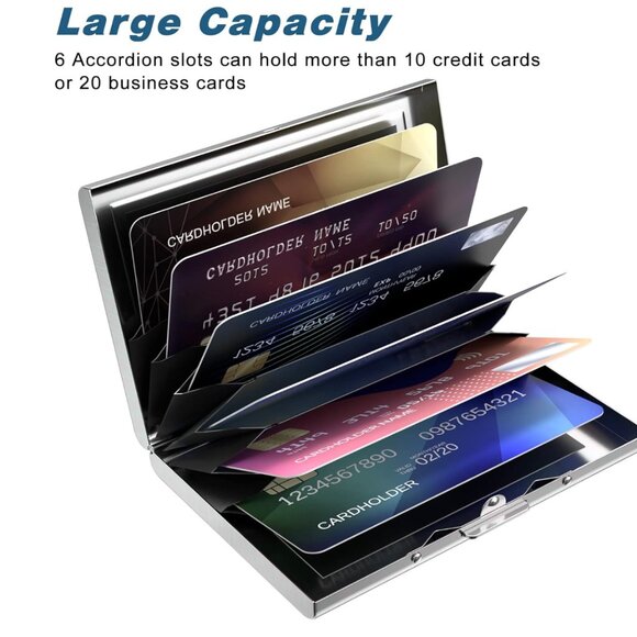 Credit Card Holder, Mini Credit Card Wallet RFID Blocking Slim - Picture 7 of 11